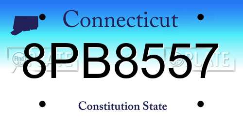 8PB8557 Connecticut License Plate