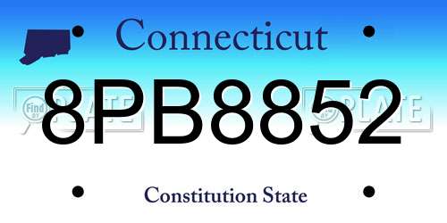 8PB8852 Connecticut License Plate