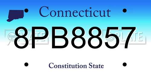 8PB8857 Connecticut License Plate