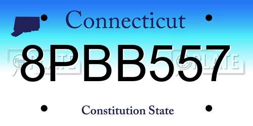 8PBB557 Connecticut License Plate
