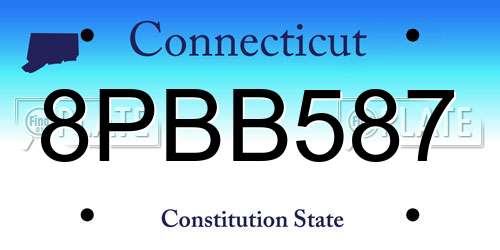8PBB587 Connecticut License Plate