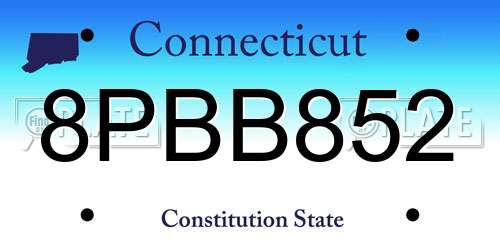 8PBB852 Connecticut License Plate