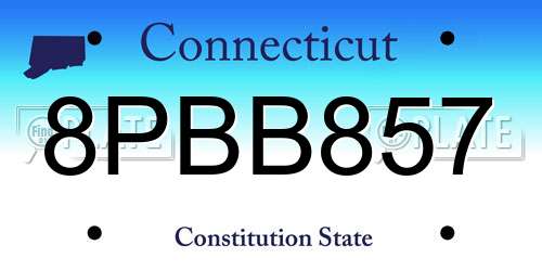 8PBB857 Connecticut License Plate