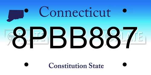 8PBB887 Connecticut License Plate