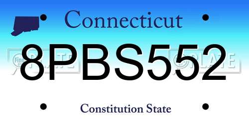 8PBS552 Connecticut License Plate