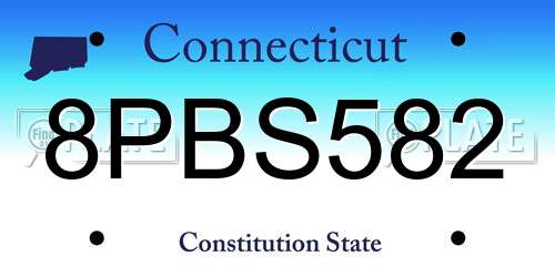 8PBS582 Connecticut License Plate