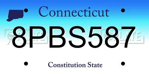 8PBS587 Connecticut License Plate