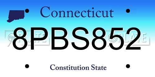 8PBS852 Connecticut License Plate