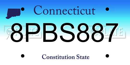 8PBS887 Connecticut License Plate