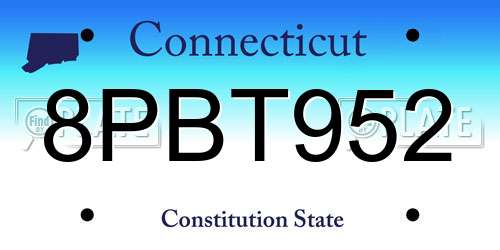 8PBT952 Connecticut License Plate