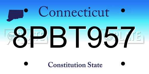 8PBT957 Connecticut License Plate