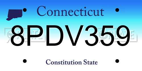 8PDV359 Connecticut License Plate