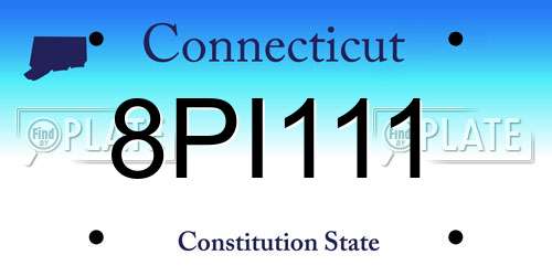 8PI111 Connecticut License Plate