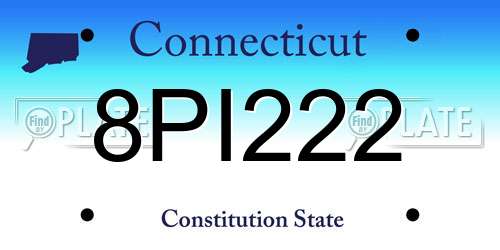 8PI222 Connecticut License Plate