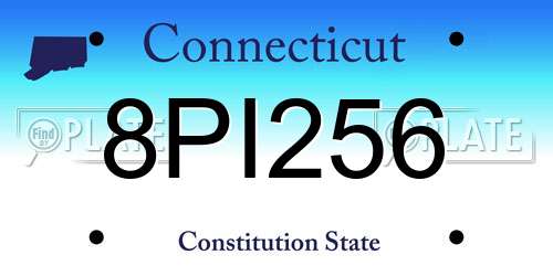 8PI256 Connecticut License Plate