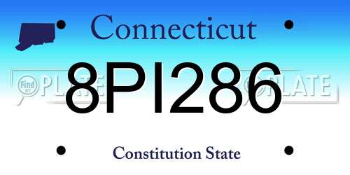 8PI286 Connecticut License Plate