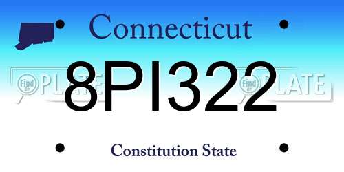 8PI322 Connecticut License Plate