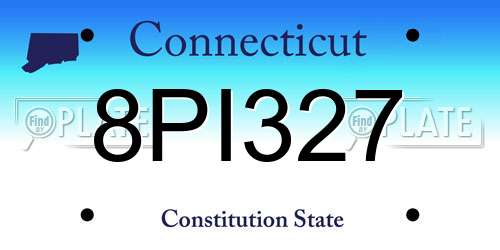 8PI327 Connecticut License Plate