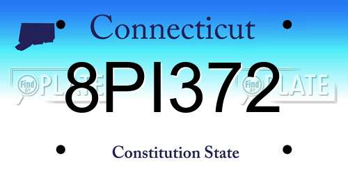 8PI372 Connecticut License Plate