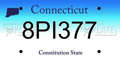 8PI377 Connecticut License Plate