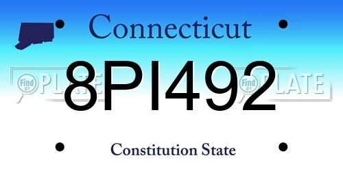 8PI492 Connecticut License Plate