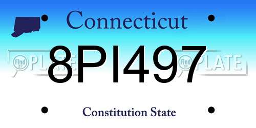 8PI497 Connecticut License Plate