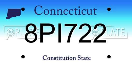 8PI722 Connecticut License Plate