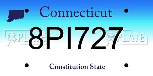 8PI727 Connecticut License Plate