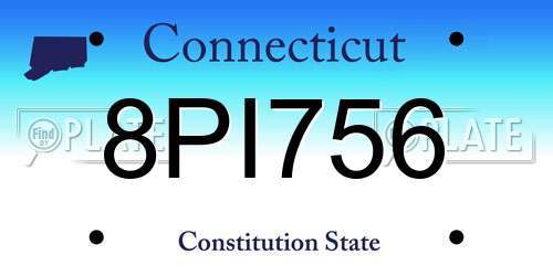 8PI756 Connecticut License Plate