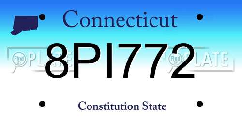 8PI772 Connecticut License Plate