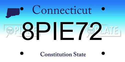 8PIE72 Connecticut License Plate