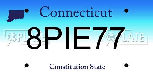 8PIE77 Connecticut License Plate
