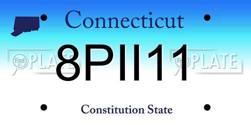 8PII11 Connecticut License Plate