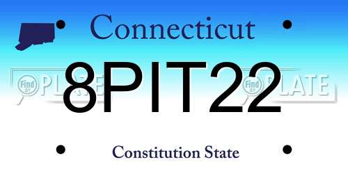 8PIT22 Connecticut License Plate