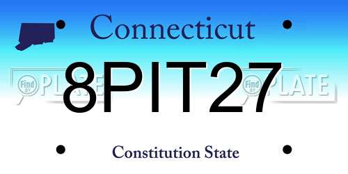 8PIT27 Connecticut License Plate