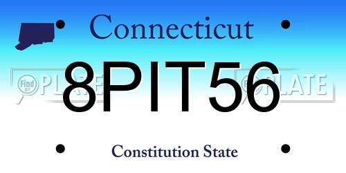 8PIT56 Connecticut License Plate
