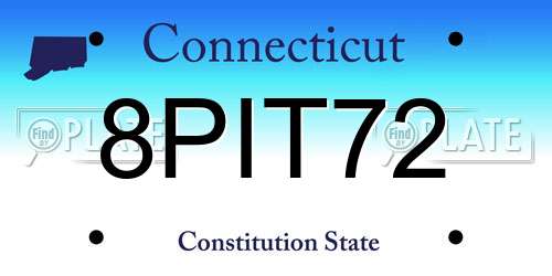 8PIT72 Connecticut License Plate