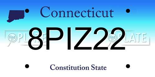 8PIZ22 Connecticut License Plate