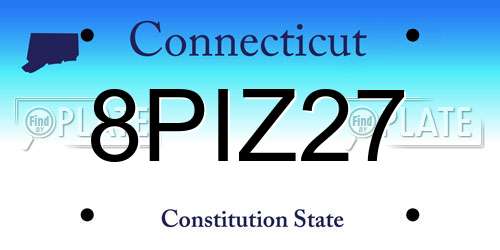8PIZ27 Connecticut License Plate