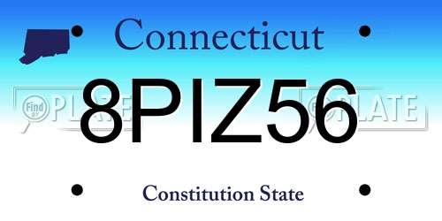 8PIZ56 Connecticut License Plate