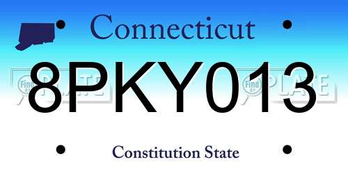 8PKY013 Connecticut License Plate