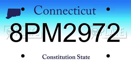 8PM2972 Connecticut License Plate