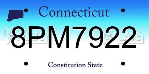 8PM7922 Connecticut License Plate