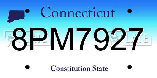 8PM7927 Connecticut License Plate