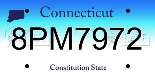 8PM7972 Connecticut License Plate