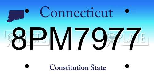8PM7977 Connecticut License Plate