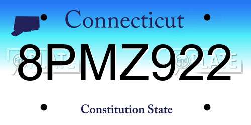 8PMZ922 Connecticut License Plate