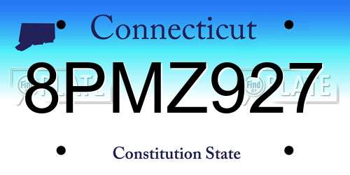 8PMZ927 Connecticut License Plate