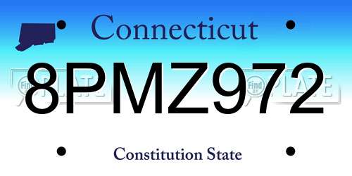 8PMZ972 Connecticut License Plate