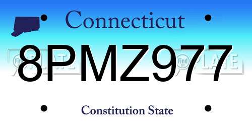 8PMZ977 Connecticut License Plate